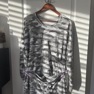 Soho Gray Camouflage Women's Pajama Set